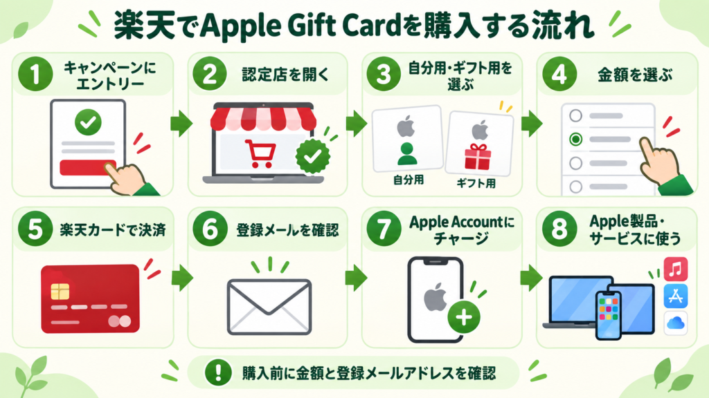 楽天でApple Gift Cardを購入して使うまでの8つの手順